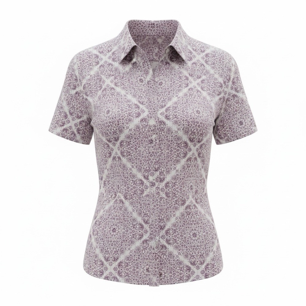 Women's Ariat Large Blouse Top Paisley Smocked Button Front Super Soft‎